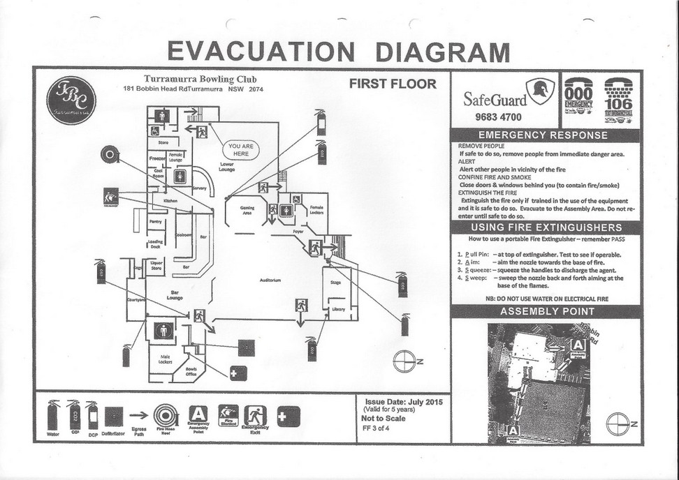Club Turramurra Evacuation Diagram